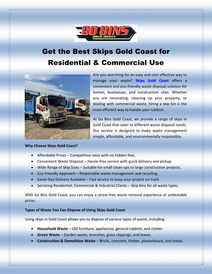 get the best skips gold coast for residential n.w