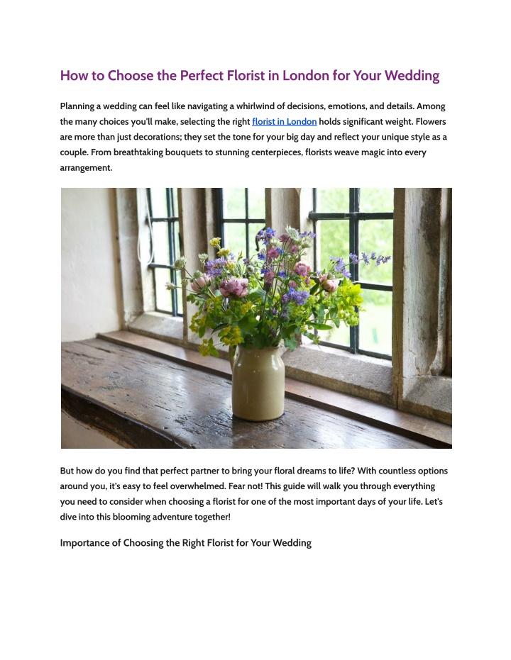how to choose the perfect florist in london n.w