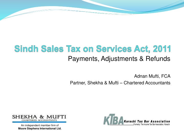 Payments, Adjustments, Refunds in Services and Customs Tariff