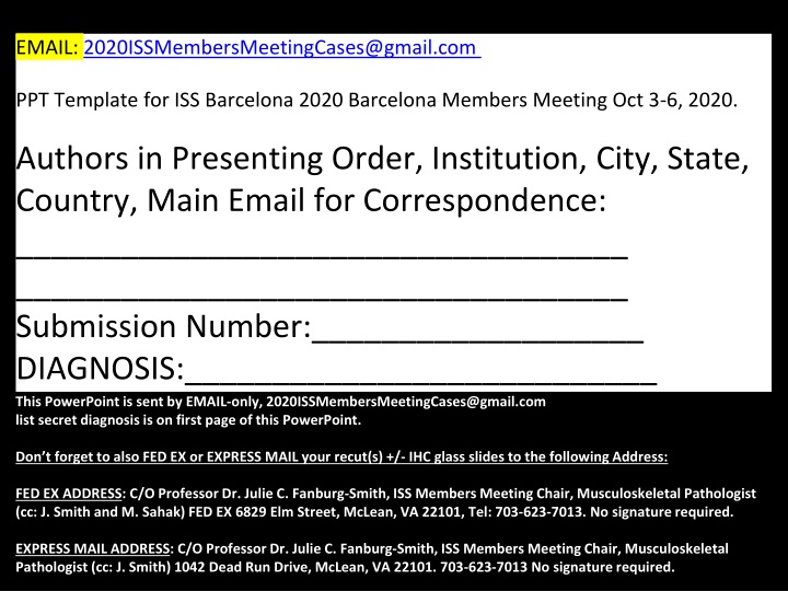 2020 ISS Members Meeting Cases PPT Template for Barcelona
