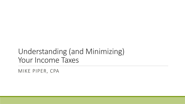 Maximizing Income Tax Savings