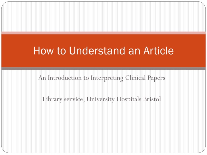 How to Understand an Article