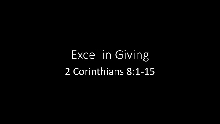 Excel in Giving