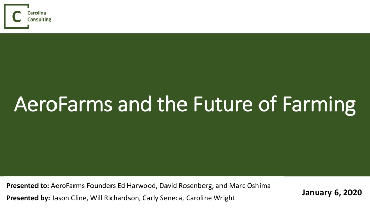 AeroFarms and the Future of Farming