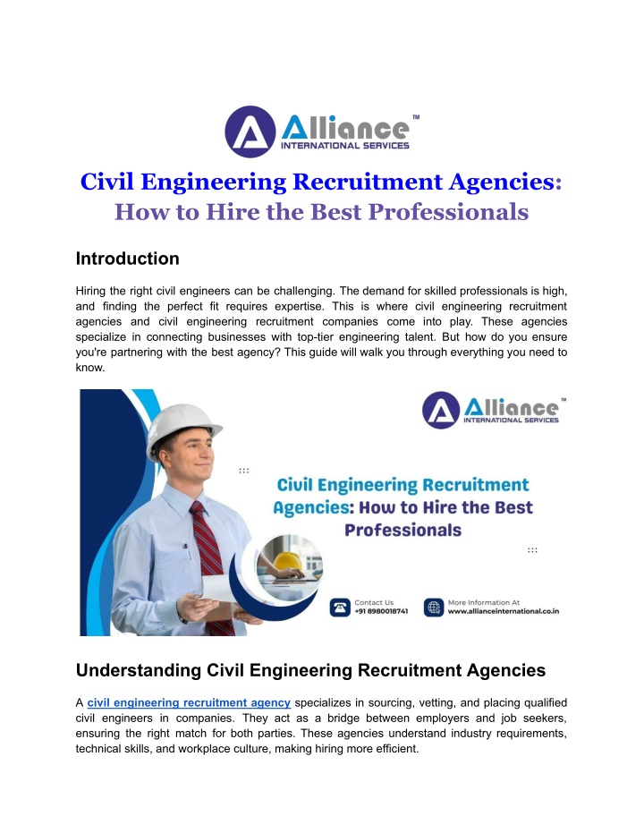 civil engineering recruitment agencies n.w