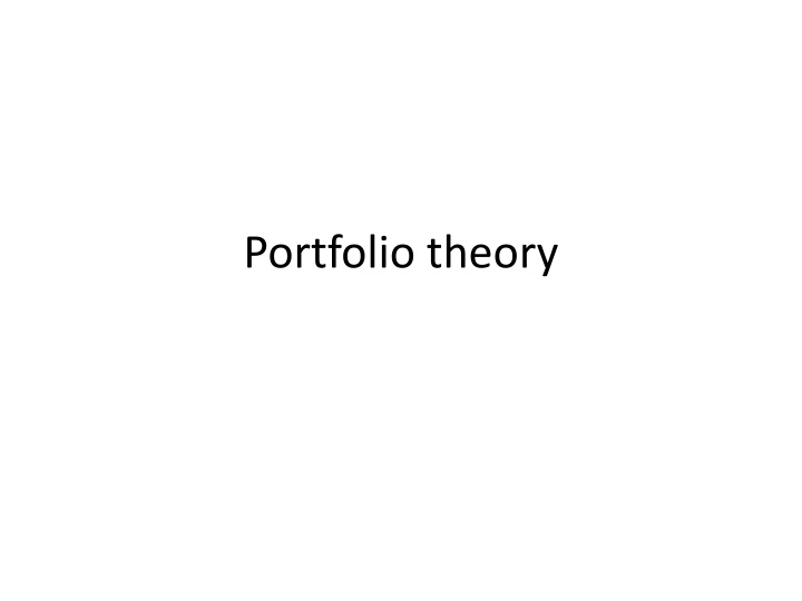 Portfolio theory