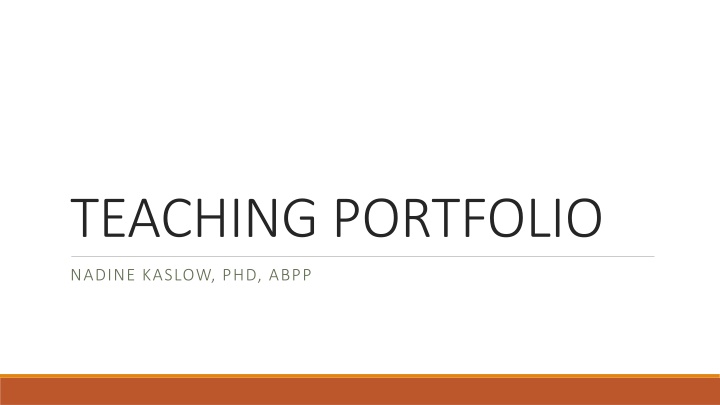 TEACHING PORTFOLIO