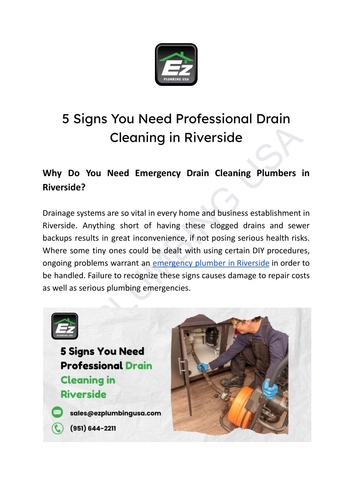 5 signs you need professional drain cleaning n.w