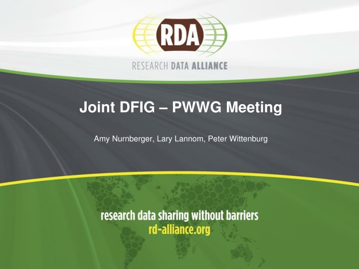 Joint DFIG PWWG Meeting with Amy Nurnberger, Lary Lannom