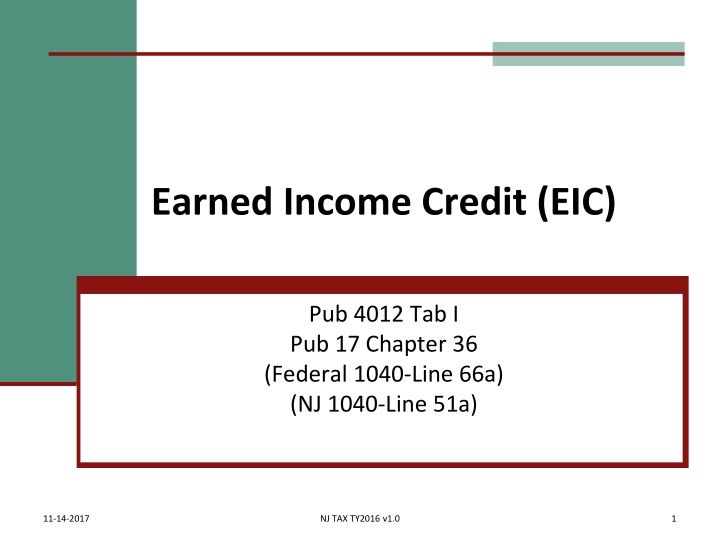 Earned Income Credit (EIC) Eligibility Requirements