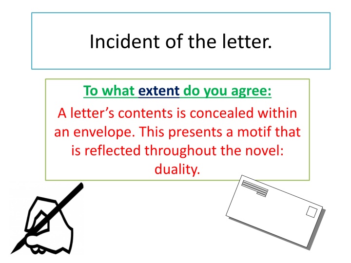 Incident of the letter.
