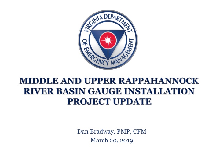 Hydrologic Data Installation Project Overview