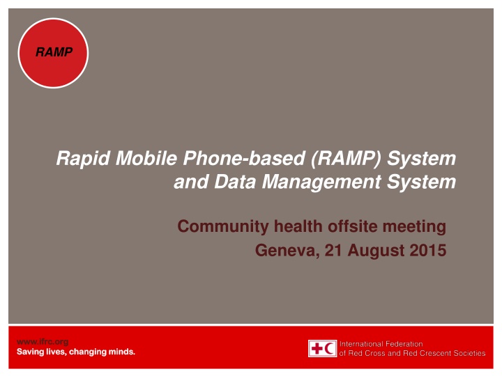 Rapid Mobile Phone-based (RAMP) System  and Data Management System
