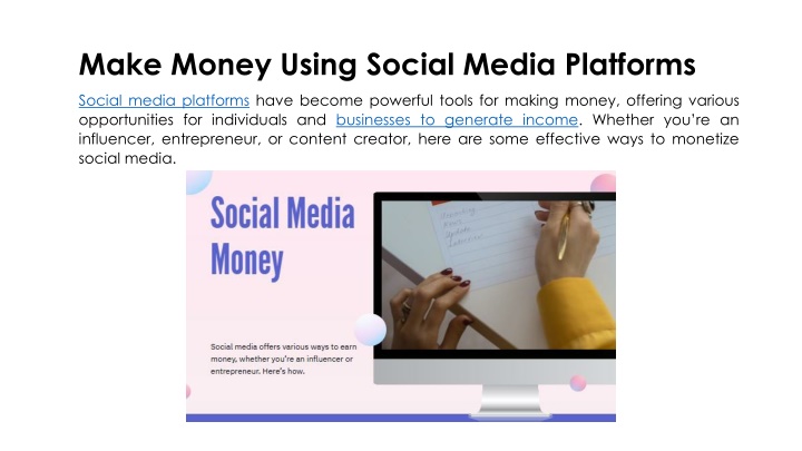 Make Money Using Social Media Platforms