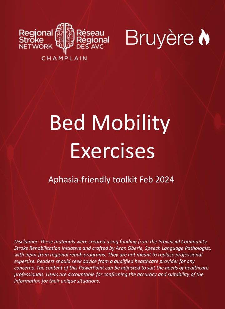 Bed Mobility Exercises Aphasia-friendly Toolkit