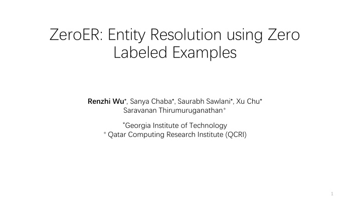 ZeroER: Entity Resolution using Zero Labeled Examples