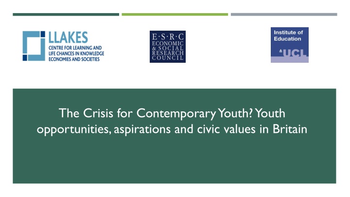 The Crisis for Contemporary Youth? Youth  opportunities, aspirations and civic values in Britain