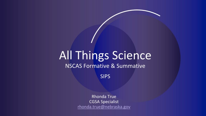 NSCAS Science Assessment Development Timeline