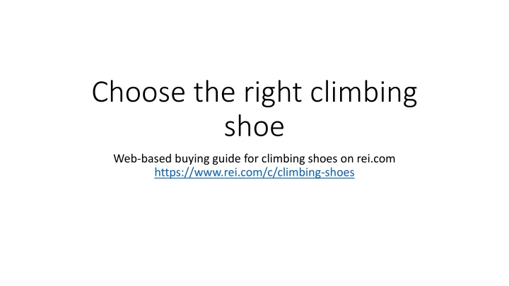 Choosing the Right Climbing Shoe: REI Web-Based Buying Guide
