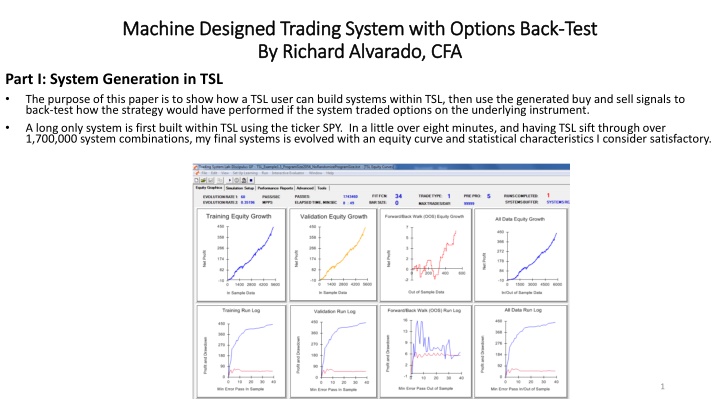 Machine Designed Trading System with Options Back-Testing