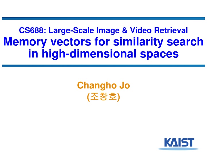 Memory Vectors for Similarity Search in High-Dimensional Spaces