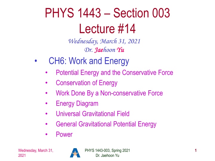 Gravitational and Elastic Potential Energy Principles