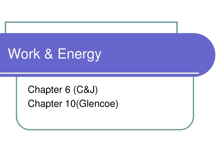 Work & Energy