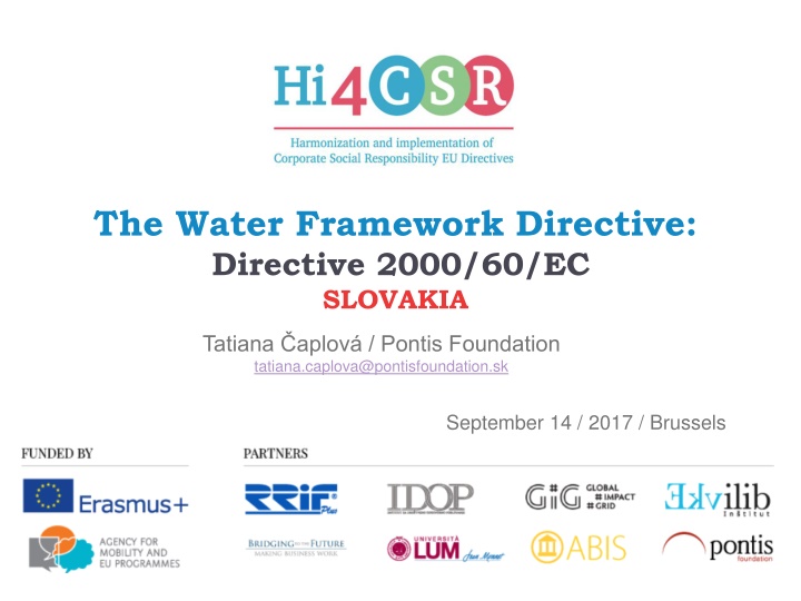 State of Implementation: Water Framework Directive in Slovakia