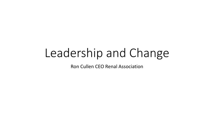 Leadership and Change
