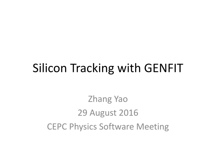 Silicon Tracking with GENFIT - Optimization for Reliable and Flexible Particle Detector Data Analysis