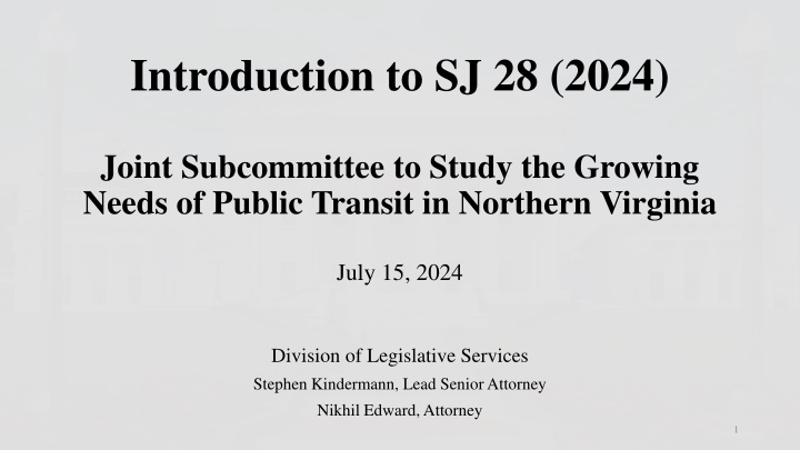 Study on Public Transit Needs in Northern Virginia