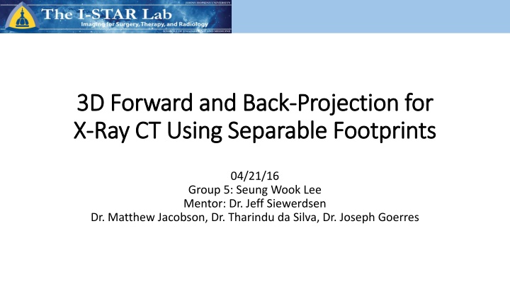 3D Forward and Back Projection for X-Ray CT Using Separable Footprints