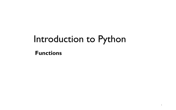 Introduction to Python