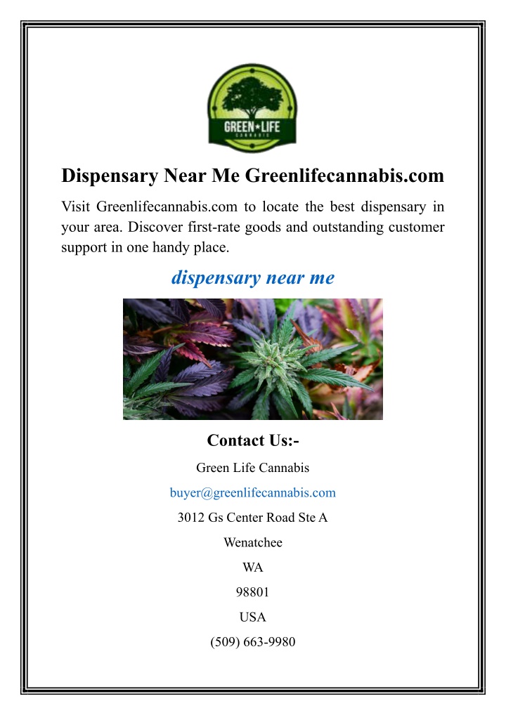 dispensary near me greenlifecannabis com n.w