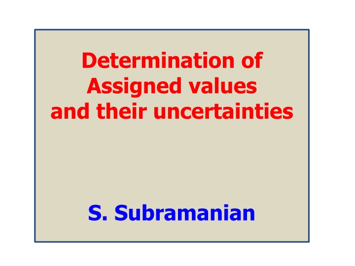 Assigned Values and Uncertainties in Measurement