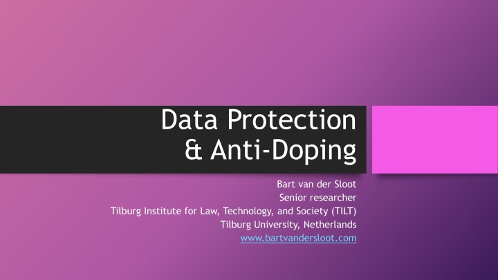 Study on Anti-Doping Laws and Data Protection in EU Member States