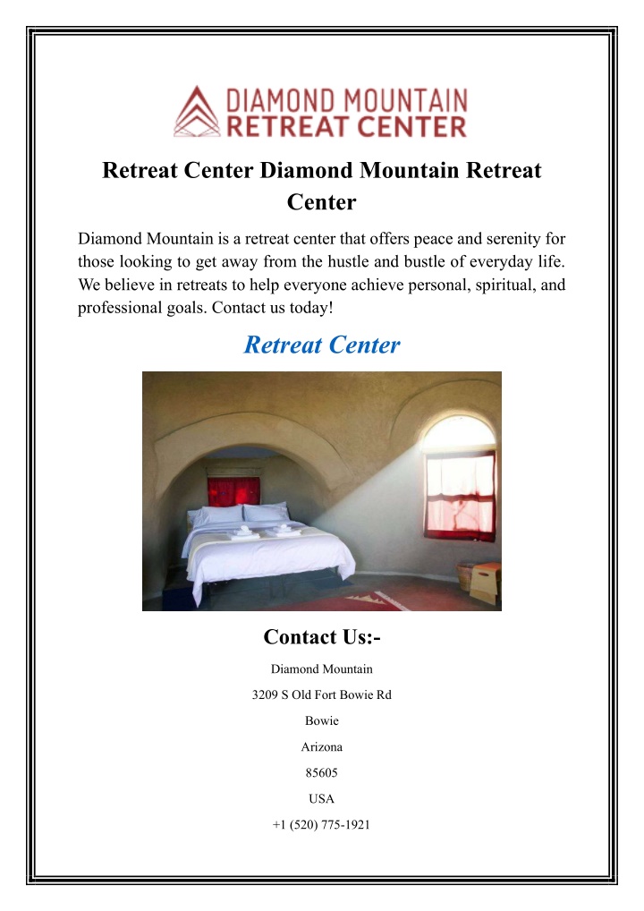 retreat center diamond mountain retreat center n.w
