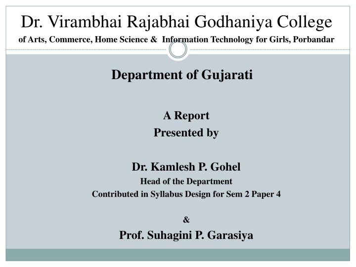 Dr. Virambhai Rajabhai Godhaniya College of Arts, Commerce, Home Science & Information Technology for Girls