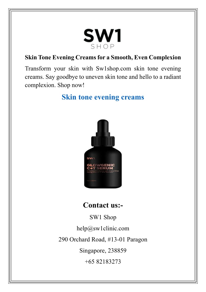 skin tone evening creams for a smooth even n.w