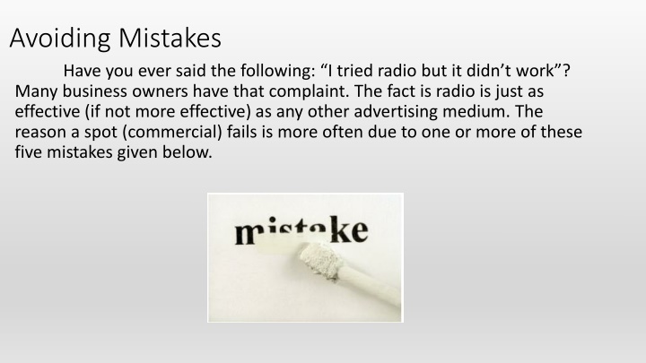 Common Radio Advertising Mistakes