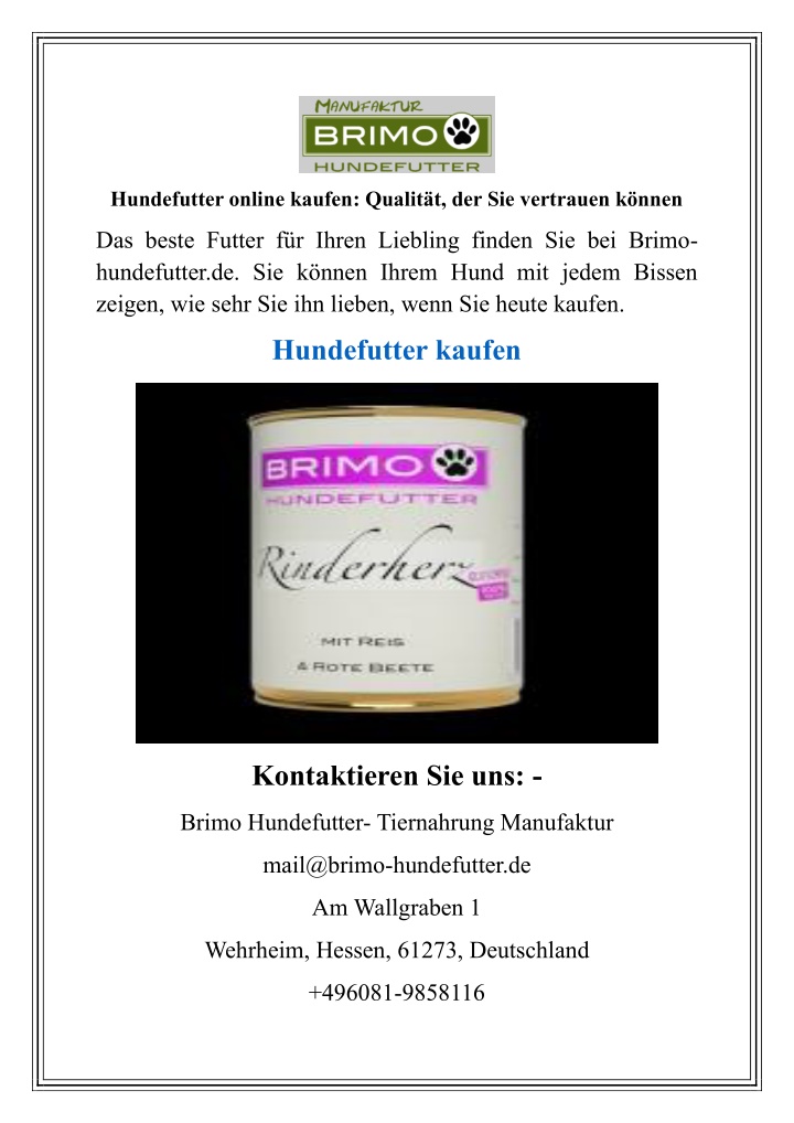 hundefutter online kaufen qualit n.w