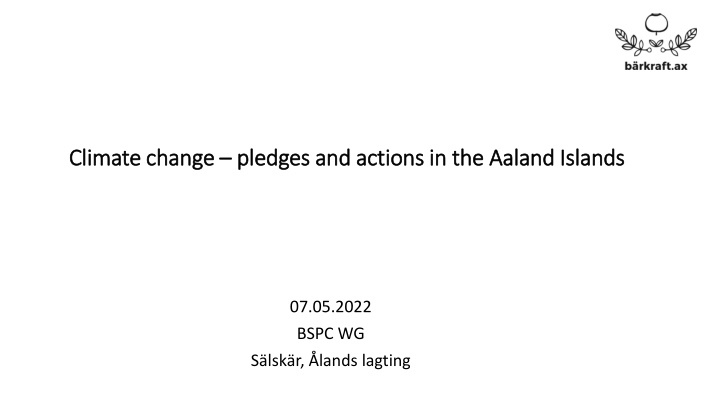 Climate Change Pledges and Actions in Åland Islands
