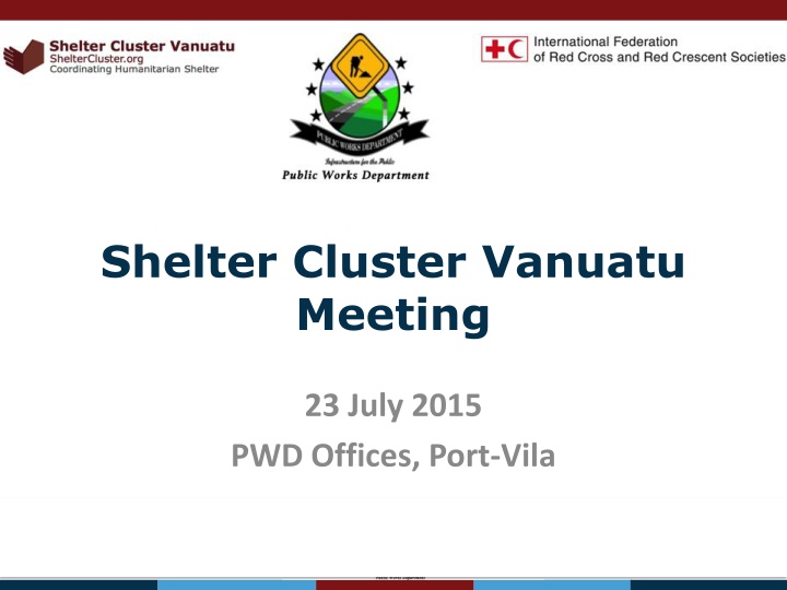 Shelter Cluster Meeting in Vanuatu - July 2015