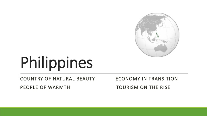 Philippines: Country of Natural Beauty and Warmth