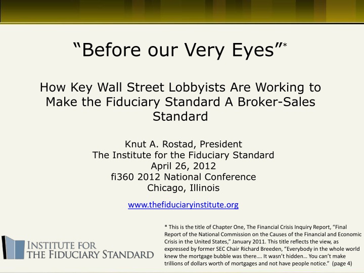 Wall Street Lobbyists Push for Broker-Sales Standard