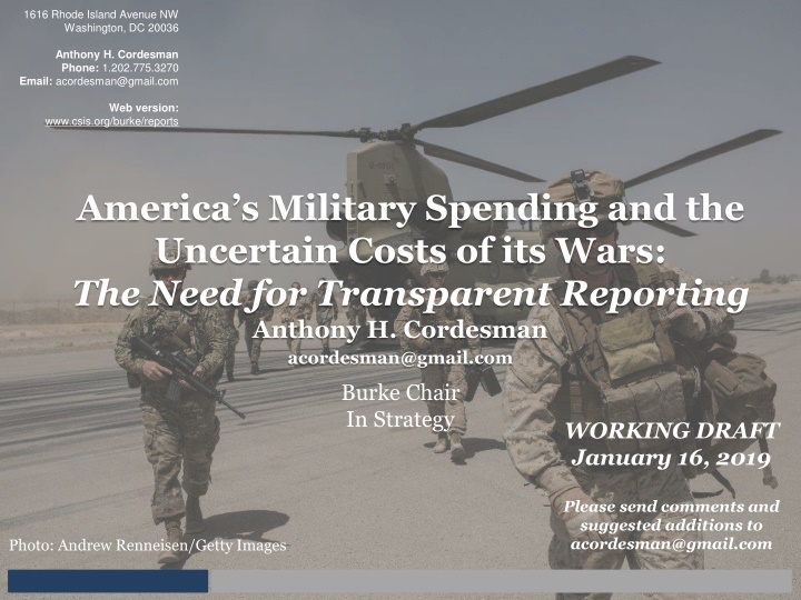 America's Military Spending and the Uncertain Costs of its Wars