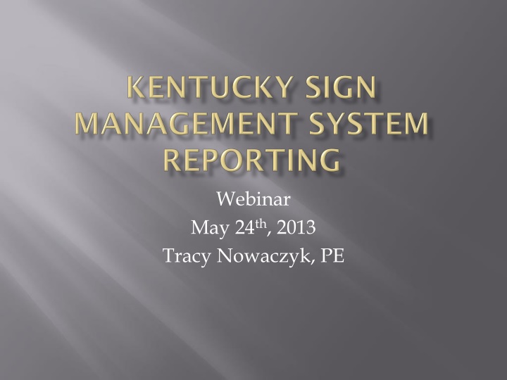 Webinar May 24th 2013 Tracy Nowaczyk PE