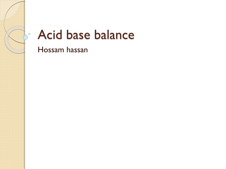 Acid base balance