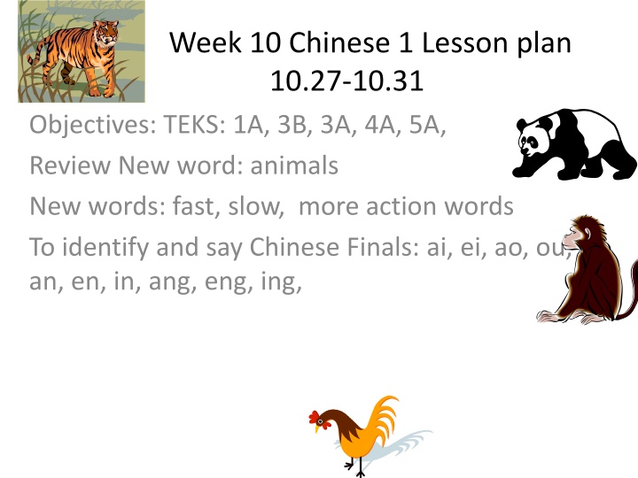 Chinese Lesson Plan Week 10: Animals, Grammar, and Activities
