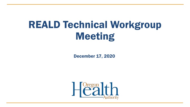 REALD Technical Workgroup Meeting